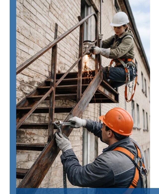 Ремонт и восстановление пожарных лестниц с выездом в Липецке