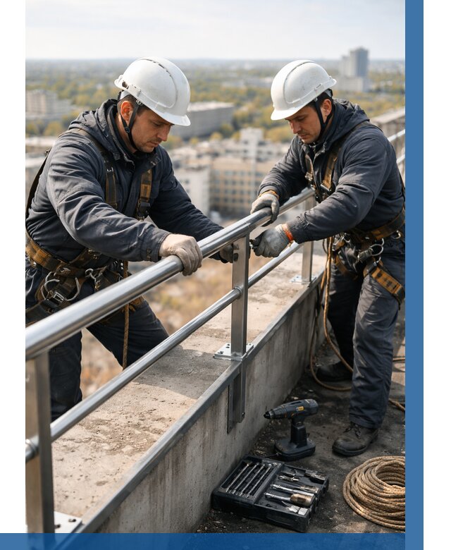 Монтаж перил на высоте в Липецке от 2599 р. | ВЫСОТНИК-Лпц