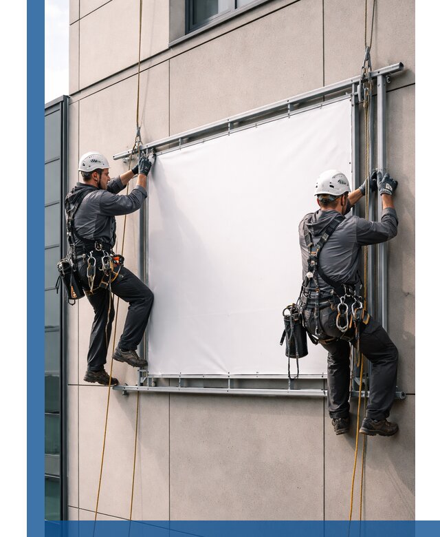 Монтаж наружной рекламной вывески в Липецке под ключ