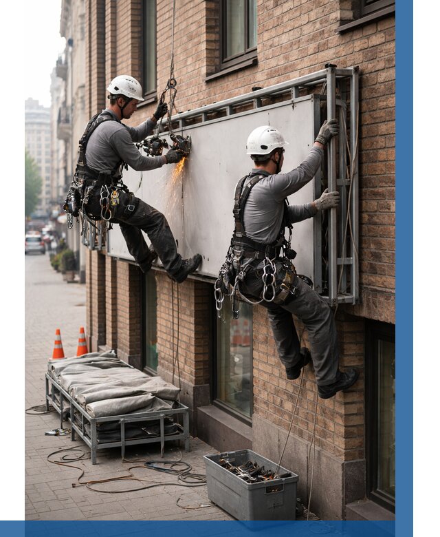 Демонтаж рекламной вывески в Липецке от 6756 р. | ВЫСОТНИК-Лпц