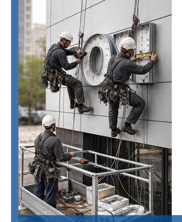 Профессиональный монтаж световых букв в Липецке под ключ