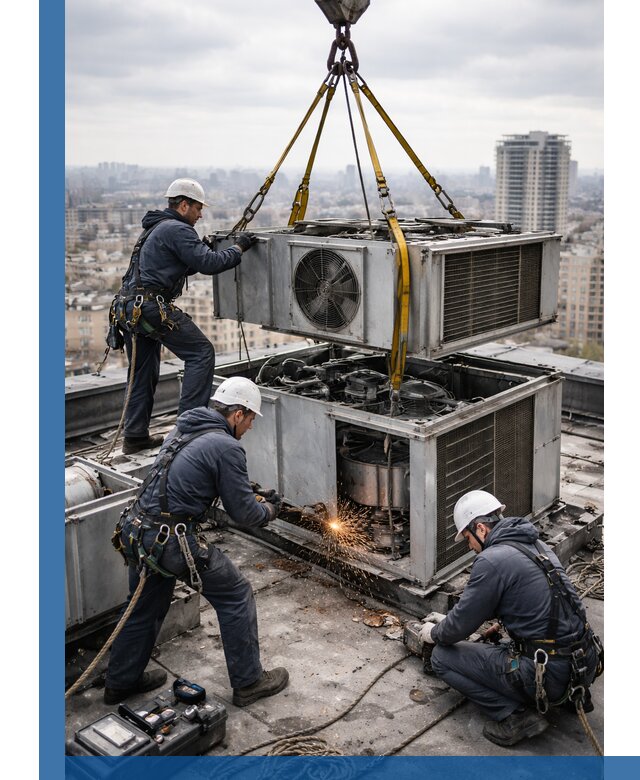 Демонтаж крышной установки в Липецке любой сложности