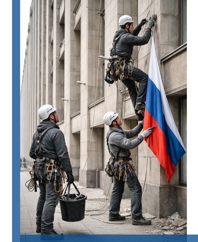 Профессиональная установка флагов на фасаде в Липецке