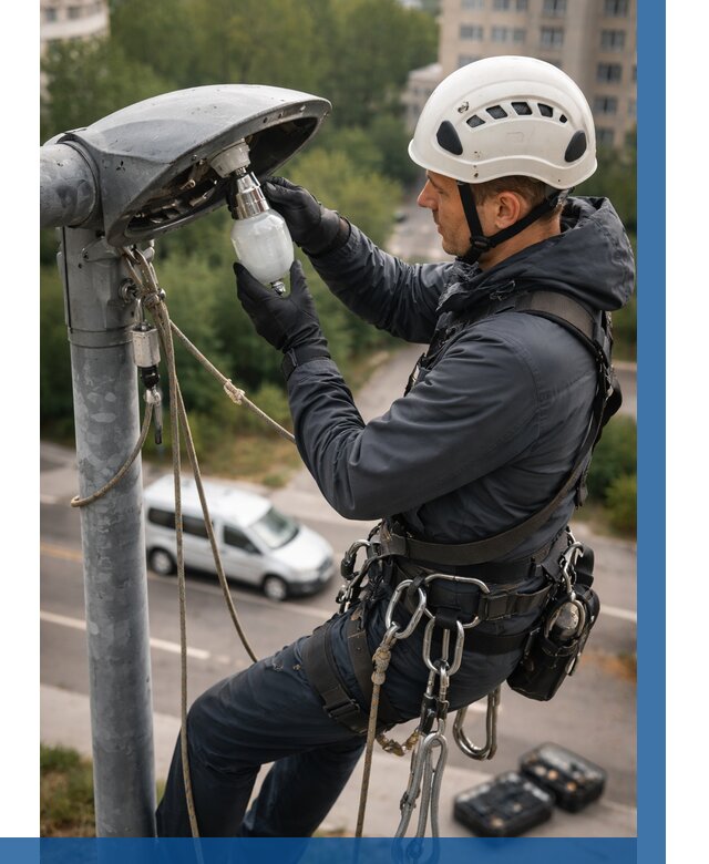 Замена ламп на высоте в Липецке от 2599 р. | ВЫСОТНИК-Лпц