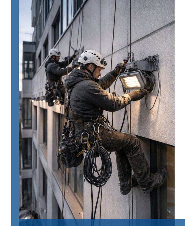 Монтаж фасадного освещения в Липецке установка и подключение