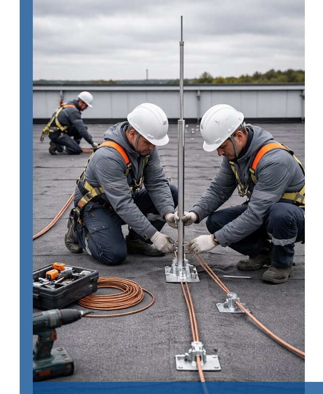 Монтаж молниезащиты на кровле в Липецке под ключ с гарантией