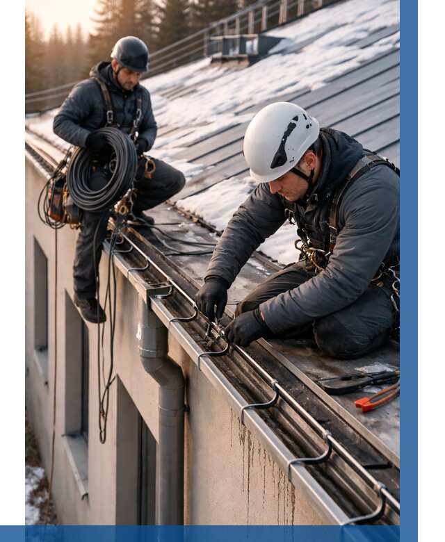 Монтаж греющего кабеля на кровле в Липецке от 468 р. | ВЫСОТНИК-Лпц