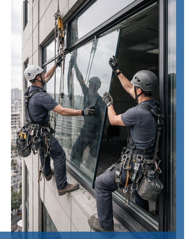 Замена стеклопакетов на высоте в Липецке от 5717 р. | ВЫСОТНИК-Лпц