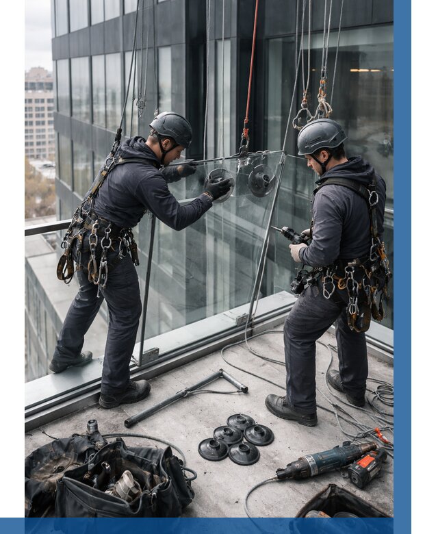 Монтаж стеклянных ограждений в Липецке от 2599 р. | ВЫСОТНИК-Лпц