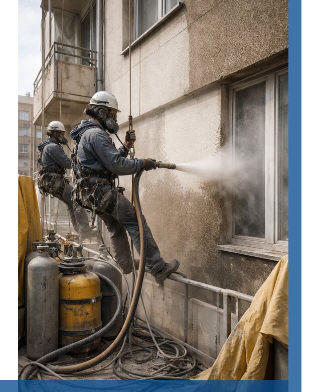 Пескоструйная очистка фасада в Липецке от 676 р. | ВЫСОТНИК-Лпц