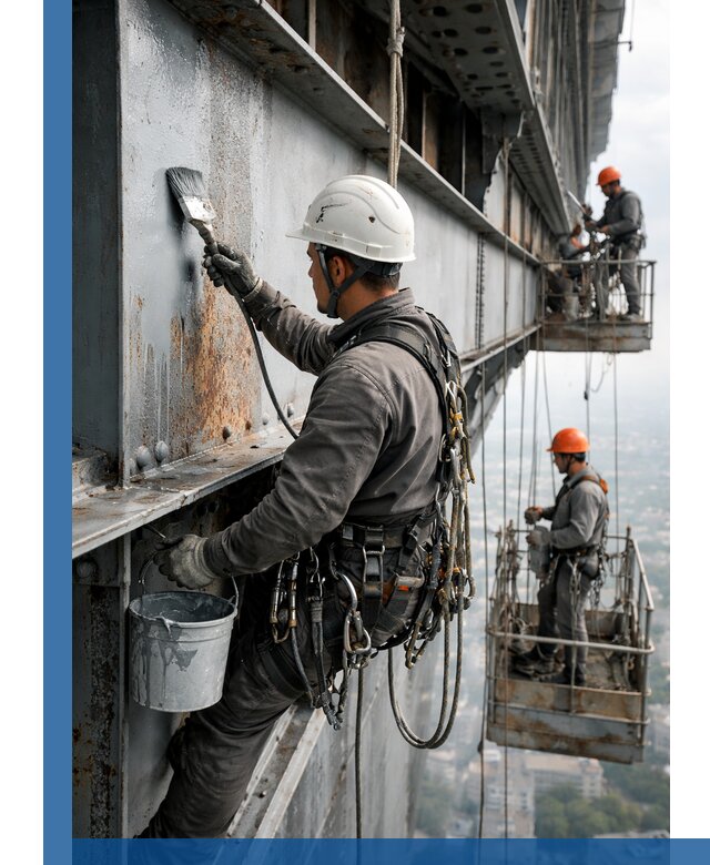 Покраска металлоконструкций на высоте в Липецке профессионально