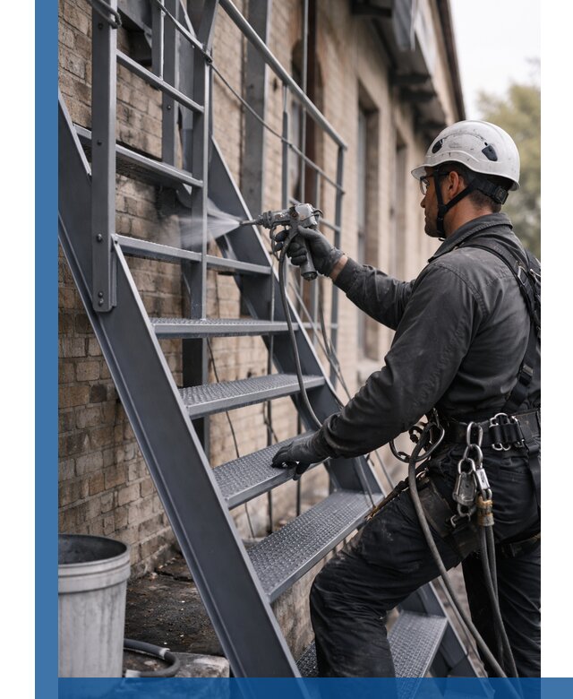 Покраска и антикоррозионная защита пожарных лестниц в Липецке