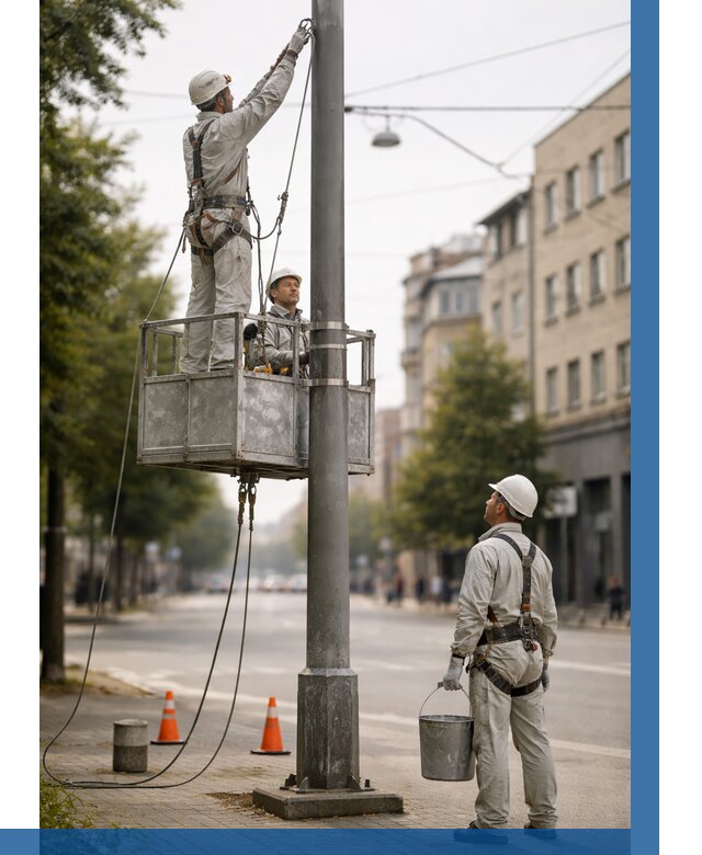 Покраска опор освещения в Липецке от 5197 р. | ВЫСОТНИК-Лпц