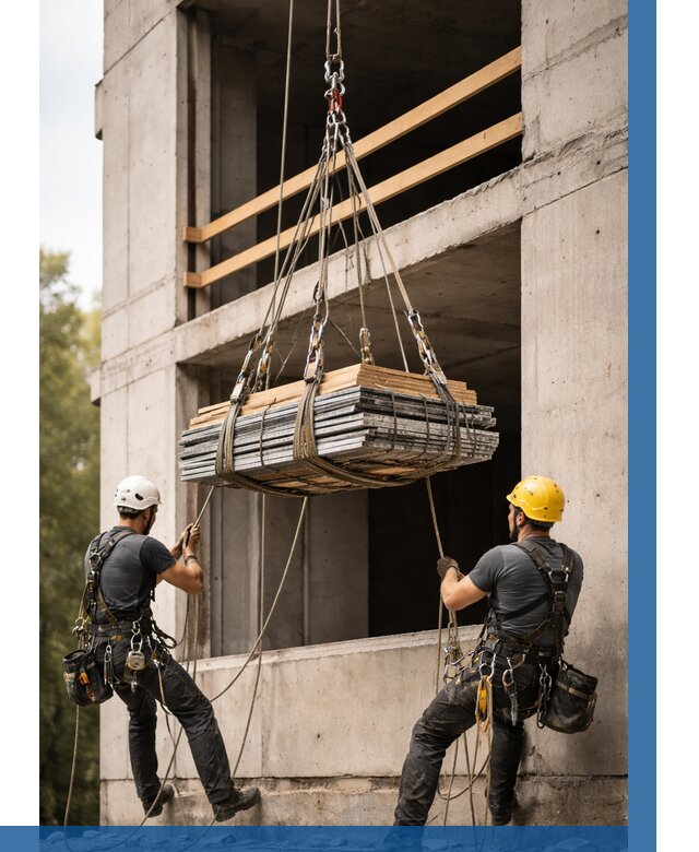 Подъем материала на этаж веревками в Липецке от 1559 р. | ВЫСОТНИК-Лпц