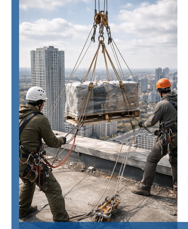 Подъем и монтаж крупногабаритных грузов на крышу в Липецке