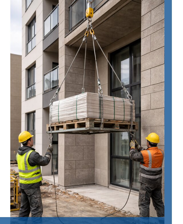 Подъем керамогранита на этаж в Липецке от 3638 р. | ВЫСОТНИК-Лпц