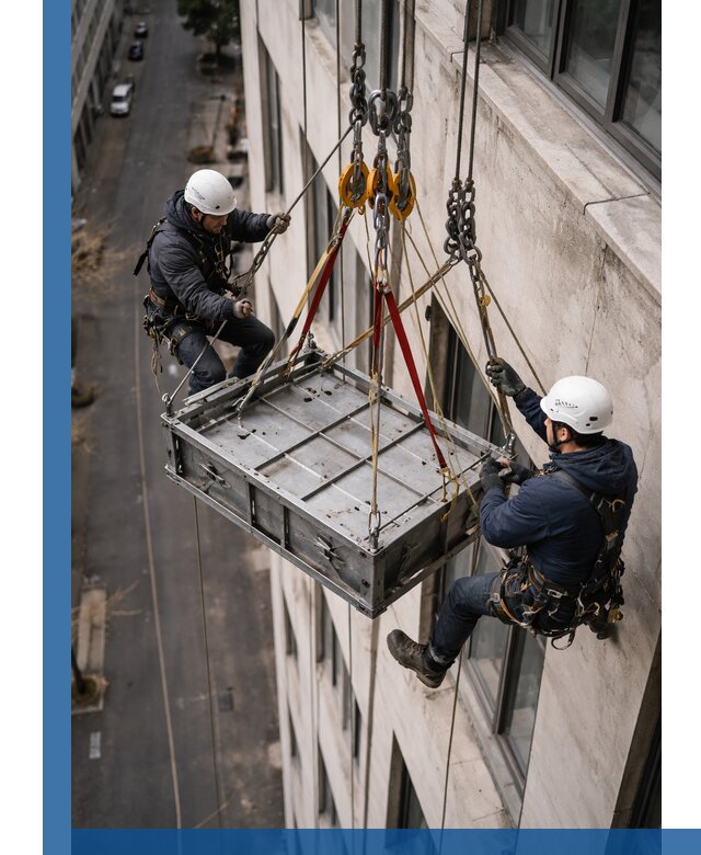 Спуск и подъем грузов по фасаду в Липецке для зданий