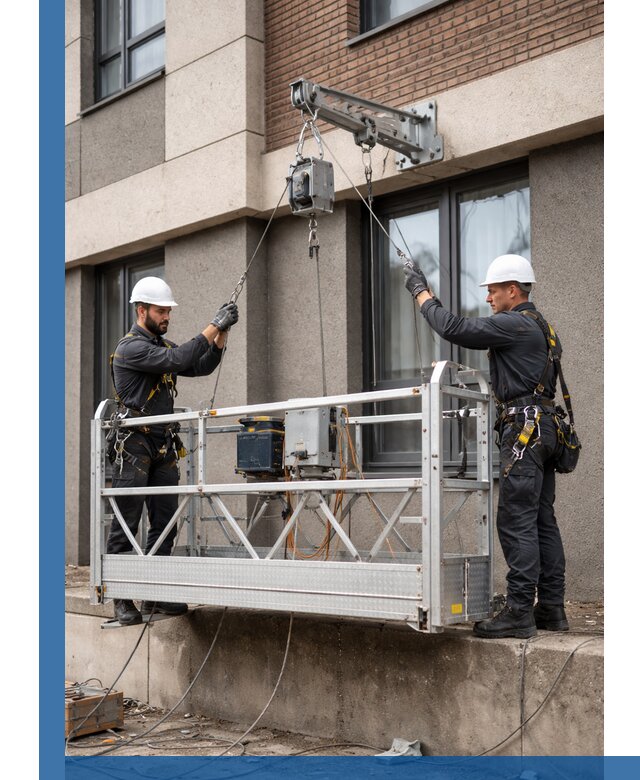 Монтаж и подъем фасадной люльки в Липецке с гарантией безопасности