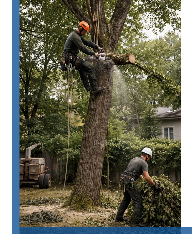 Кронирование деревьев в Липецке, безопасная высотная обрезка