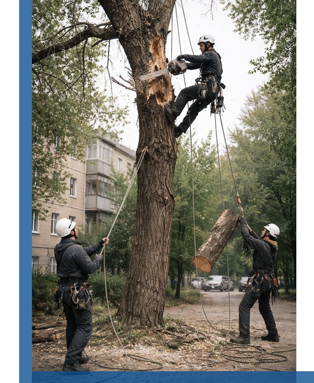 Срочное удаление аварийных деревьев в Липецке с гарантией безопасности