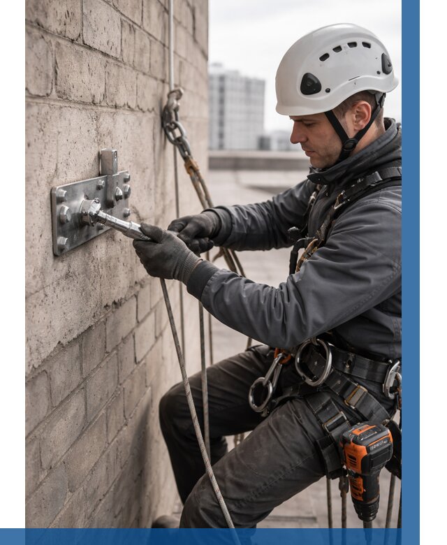 Установка анкерных точек в Липецке от 3638 р. | ВЫСОТНИК-Лпц