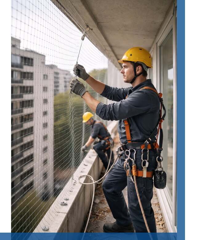 Монтаж сетки от птиц в Липецке от 4677 р. | ВЫСОТНИК-Лпц