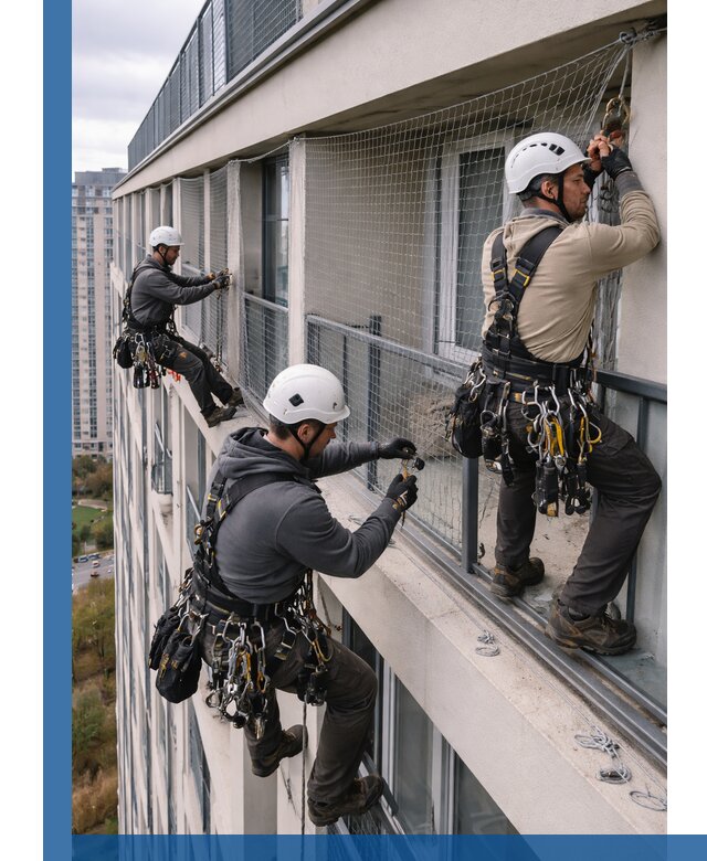 Профессиональный монтаж защитной сетки от птиц в Липецке